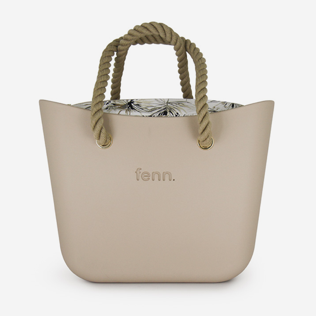 Original Handbag - Sand - Feathers Inner - Beige Rope Handle