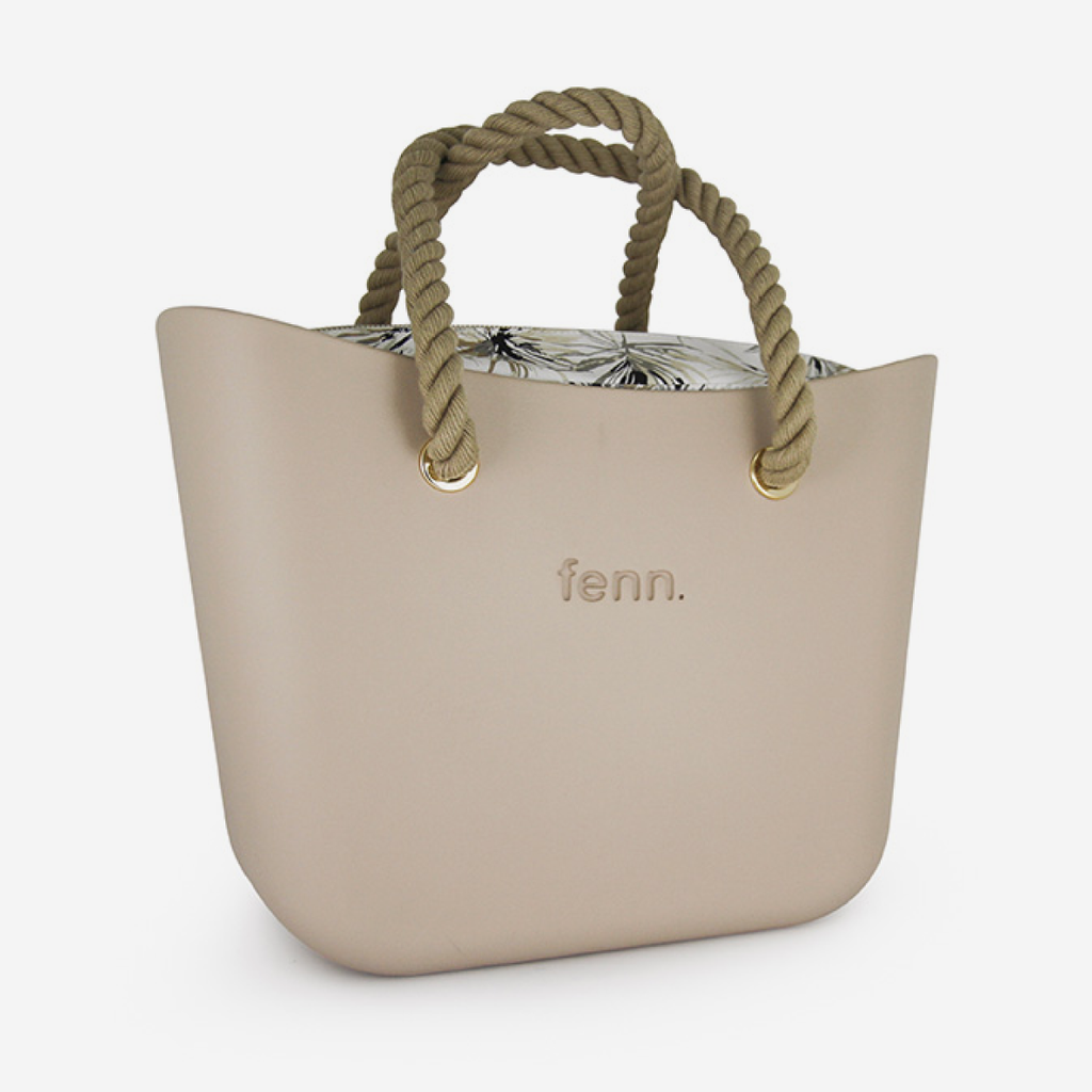 Original Handbag - Sand - Feathers Inner - Beige Rope Handle