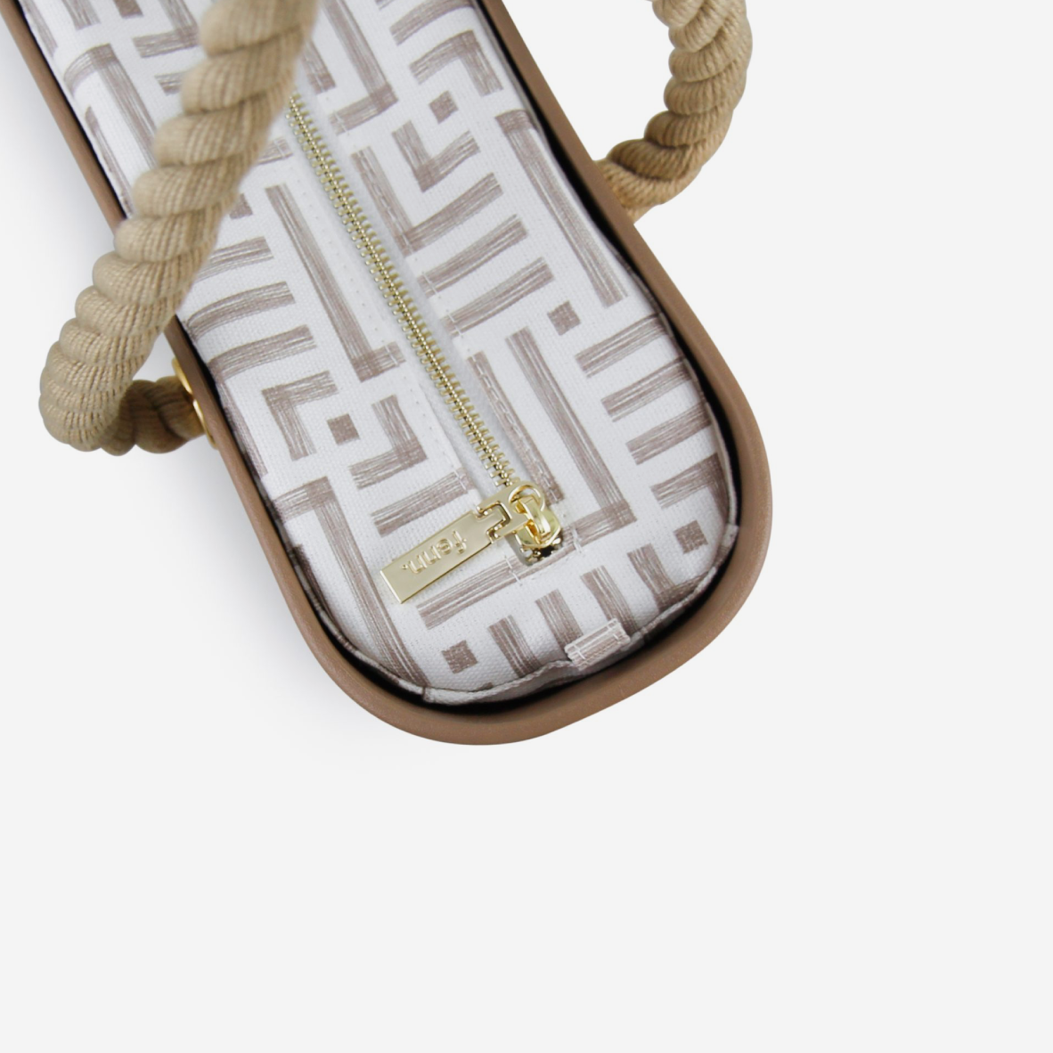 Original Handbag - Cappuccino - Geometric Inner - Rope Handles