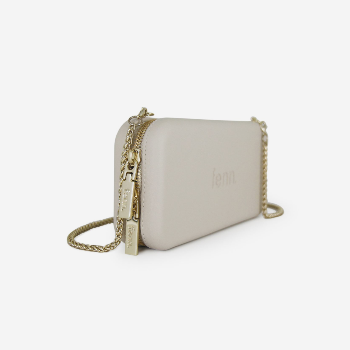 Original Wallet With Gold Strap & Gold Zip - Champagne