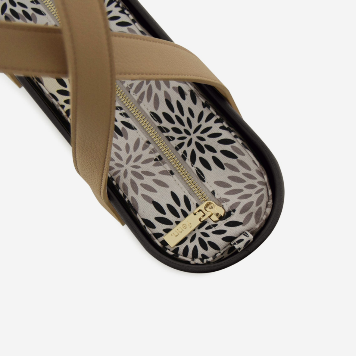 Petite Handbag - Black - Honeycomb Inner - Light Tan Handles