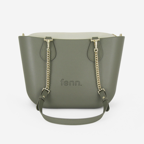 Petite Handbag - Watercress - Beige Inner - Gold Chain