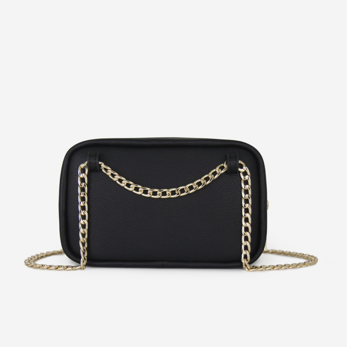 Pouch Bag - Black - Gold Chain