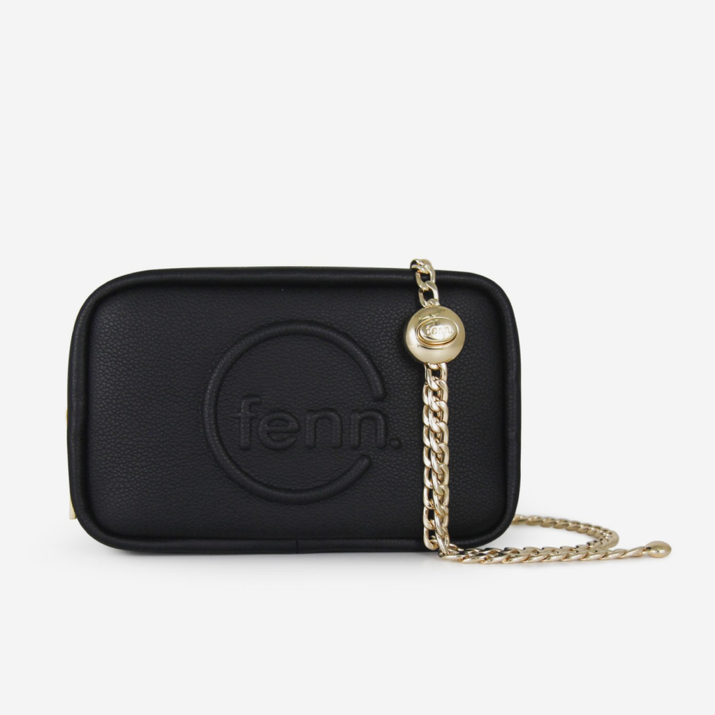 Pouch Bag - Black - Gold Chain