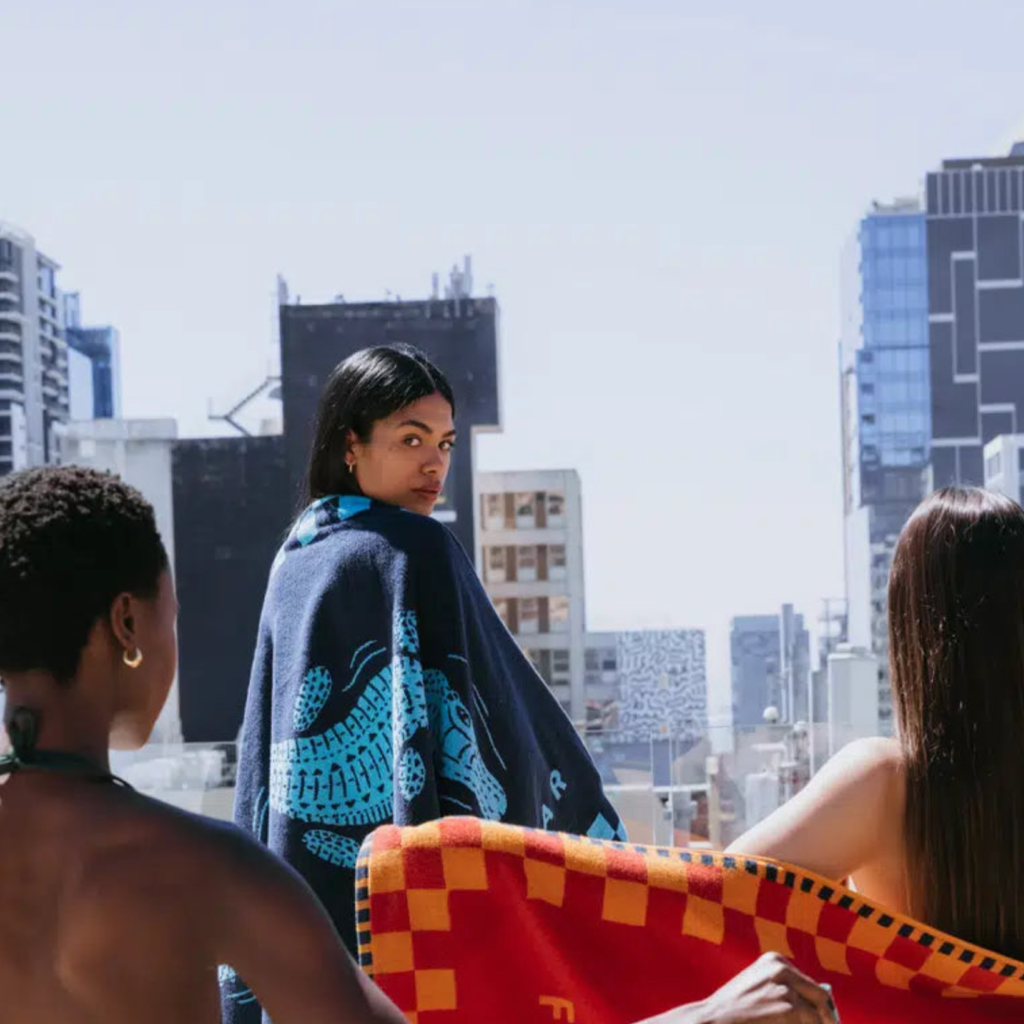 Seabed Nile Crocodile Beach & Bath Towel - Orchard Orange