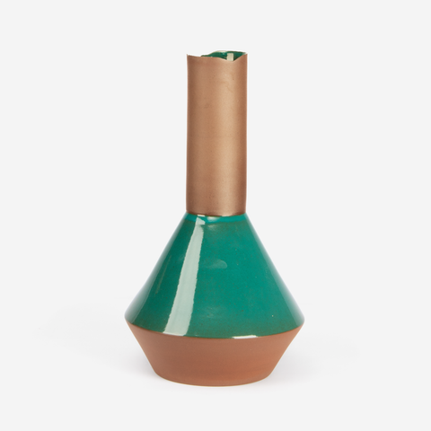 Flake-Rim Vase Z1 - Sea Green
