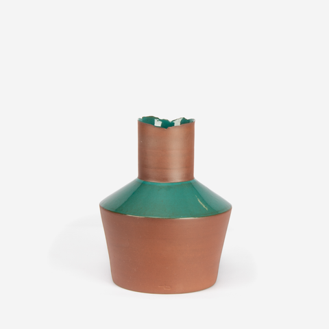Flake-Rim Vase Z3 - Sea Green