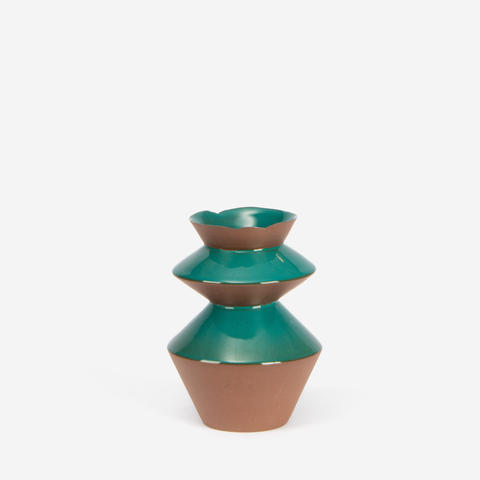 Flake-Rim Vase Z6 - Sea Green
