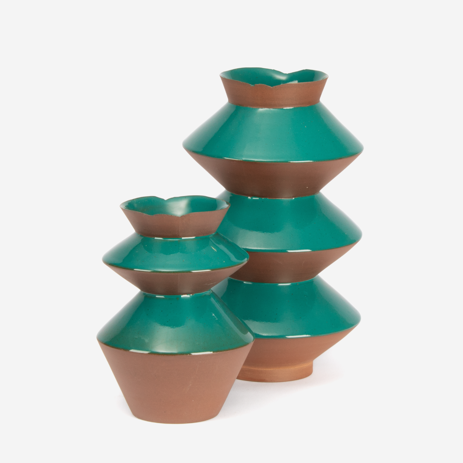 Flake-Rim Vase Z6 - Sea Green