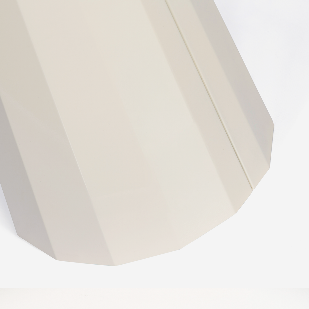 Fluted Cafe Table - Light Oak + Cream