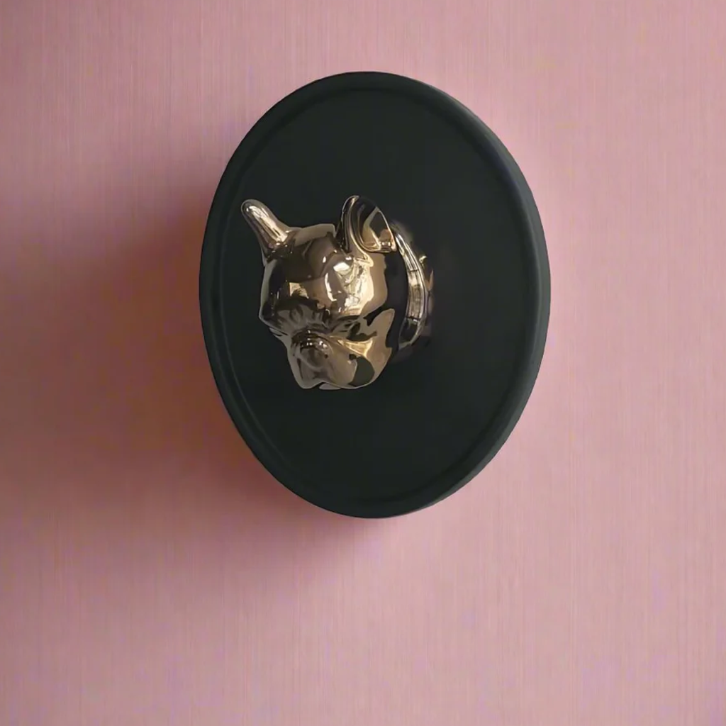 Frenchie Wall Cameo - Black & Bronze