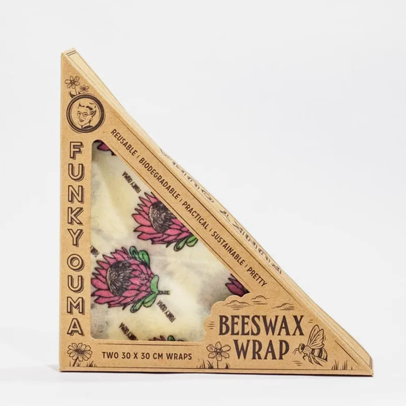 Funky Ouma Beeswax Food Wrap - Set Of 2