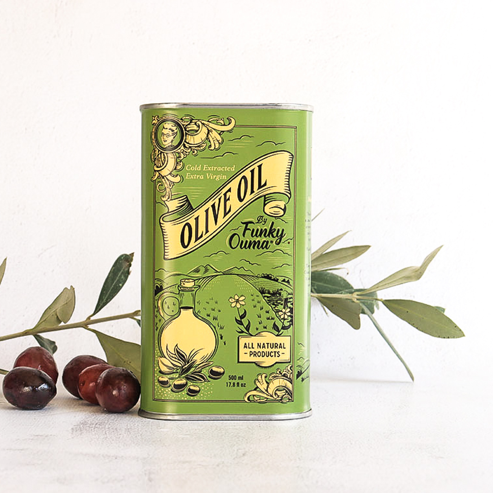 Funky Ouma Olive Oil Tin - 500ml