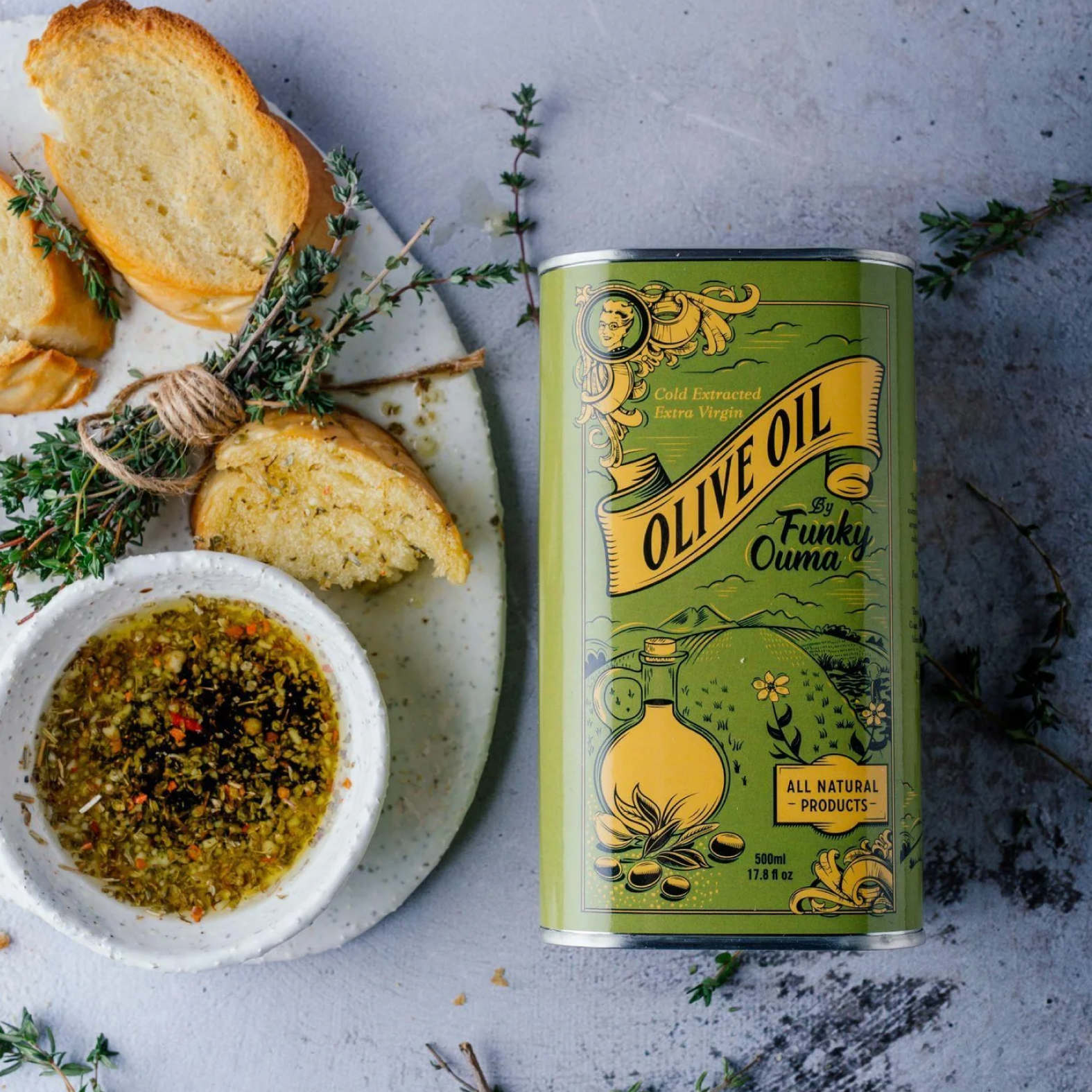 Funky Ouma Olive Oil Tin - 500ml