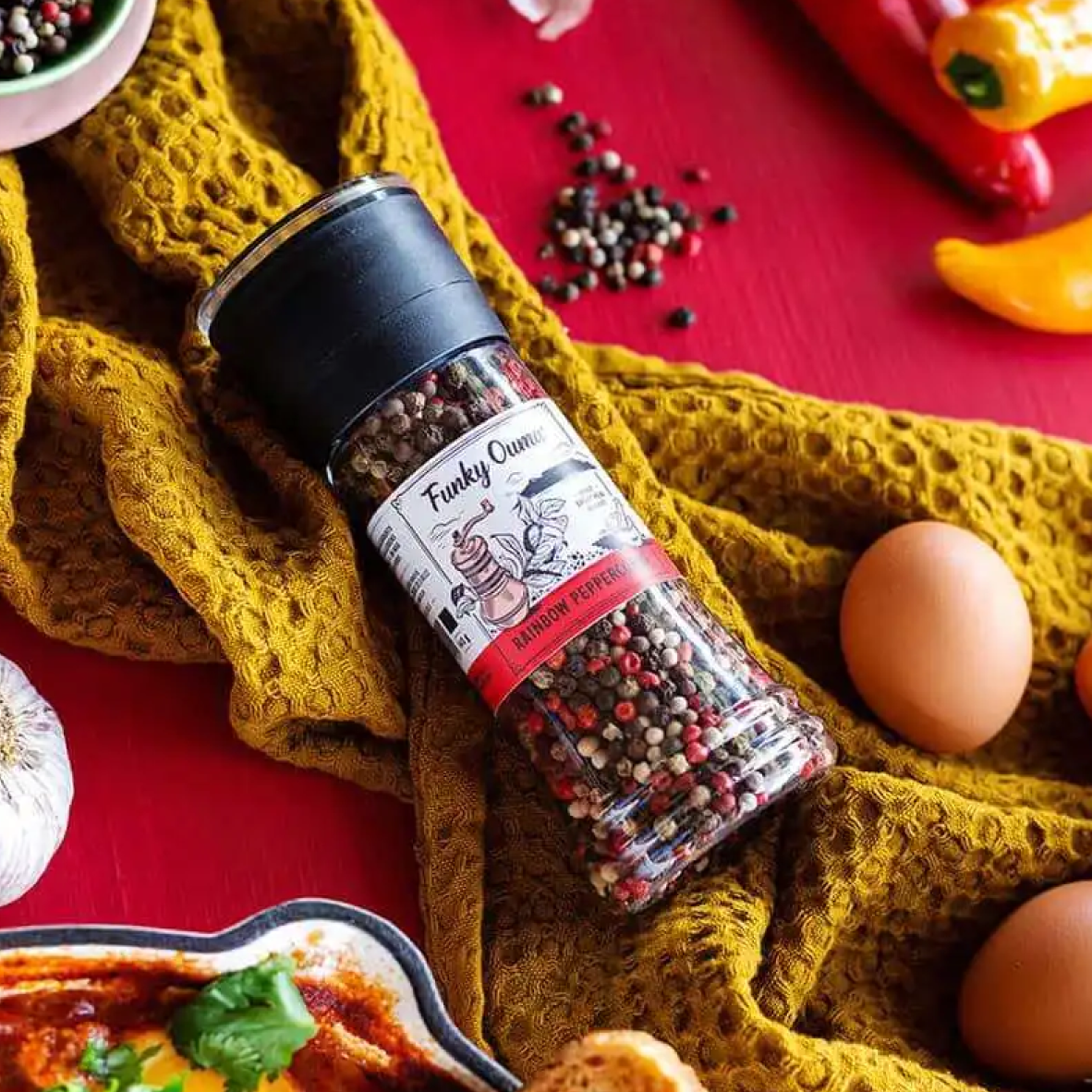 Funky Ouma Grinder - Rainbow Peppercorns