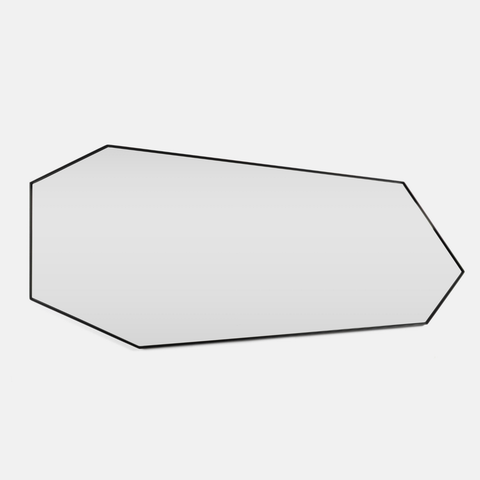 Large Geometric Feature Mirror on light grey background