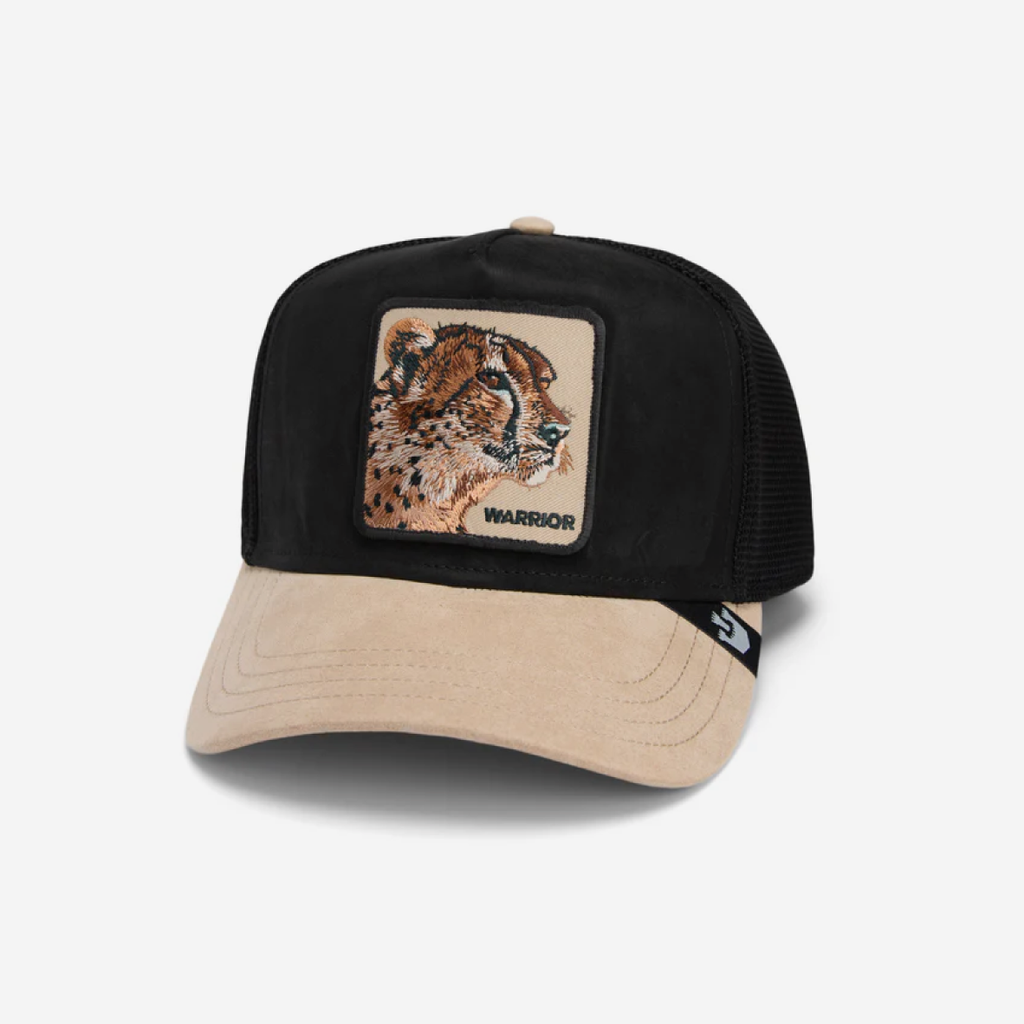 The Suede Cheetah Trucker - Black & Tan