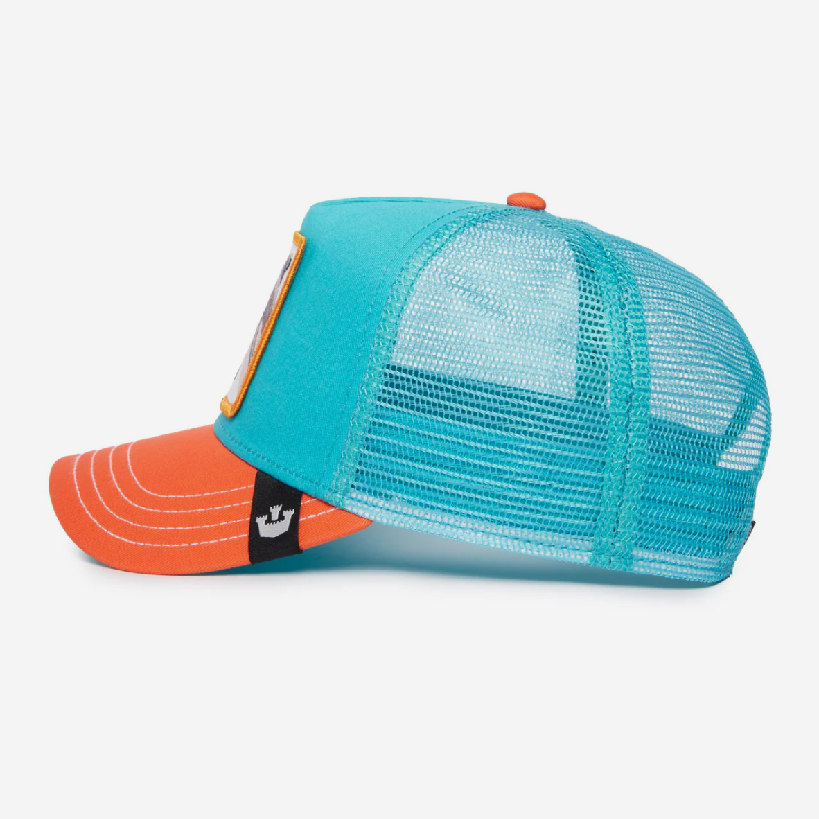 The Dolphin Fan Trucker - Turquoise & Orange