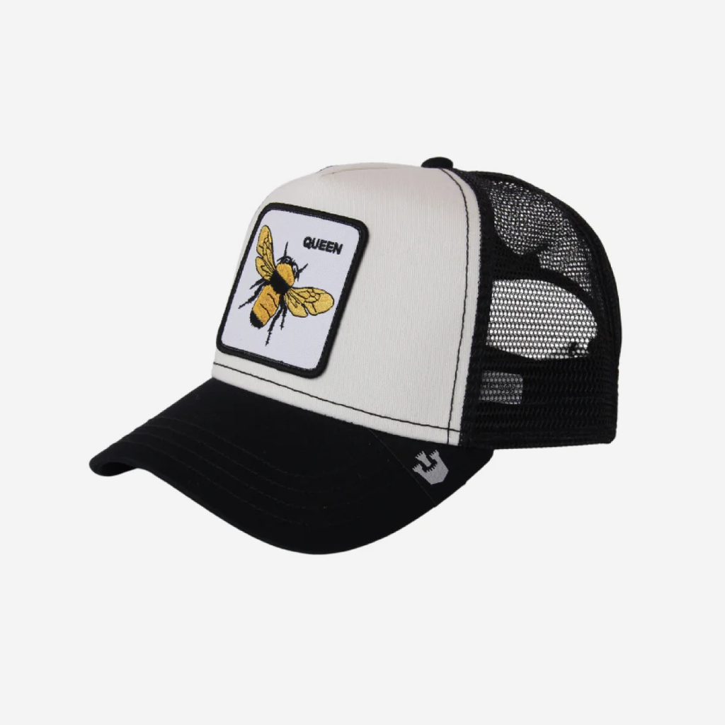 The Queen Bee Trucker - White & Black