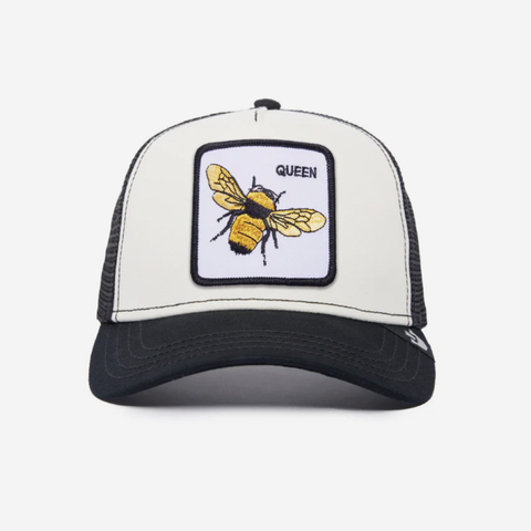 The Queen Bee Trucker - White & Black