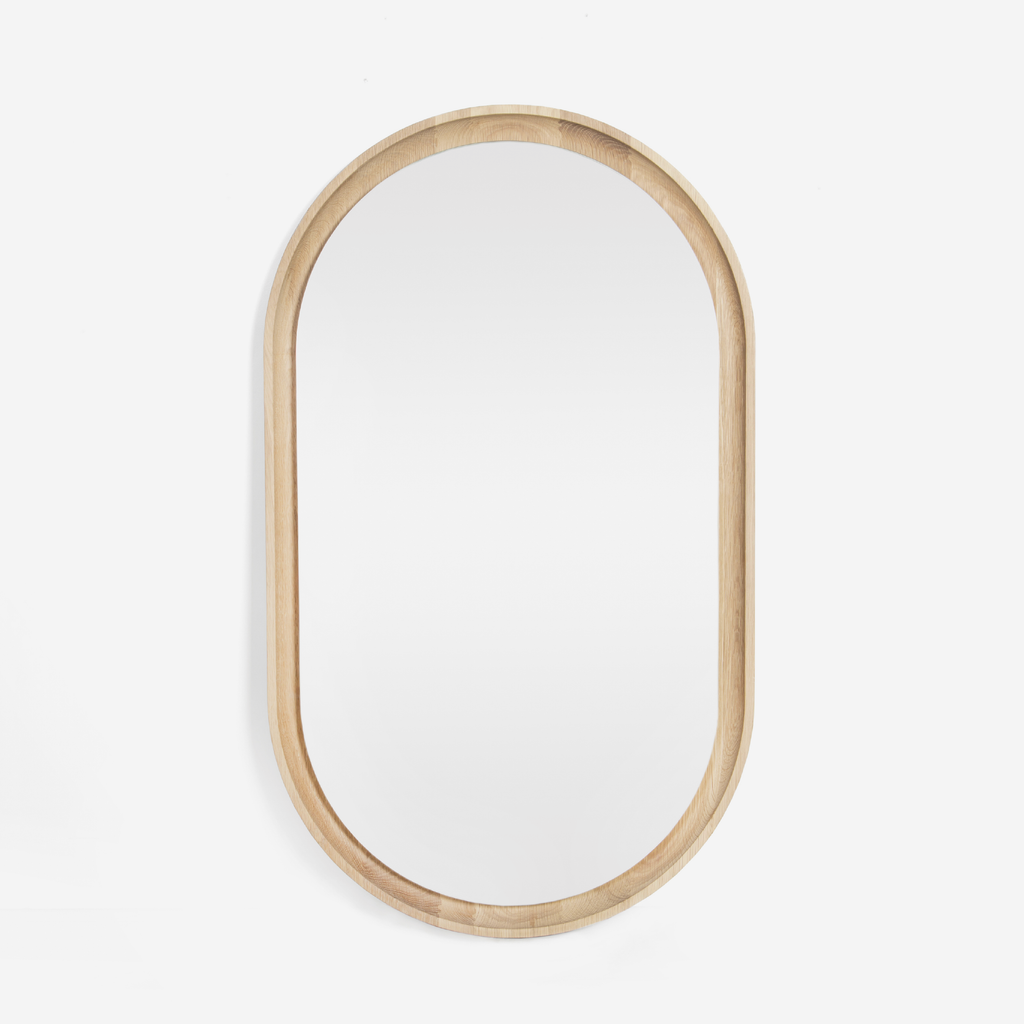 Halo Solid Oak Pill Mirror (with LED)