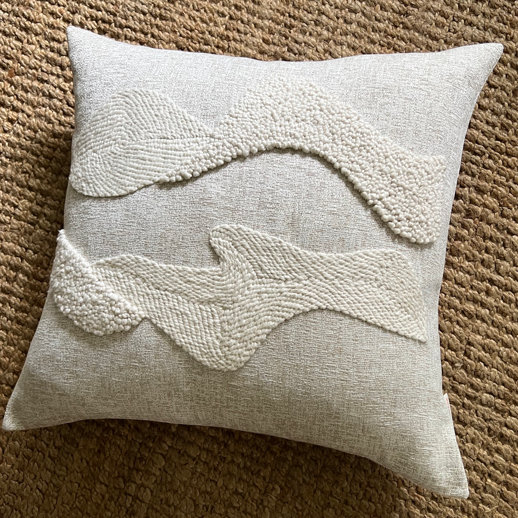 Punch Needle Scatter Cushion - Landscapes Pattern 1 Natural