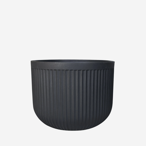 Flute Round Planter - Lead