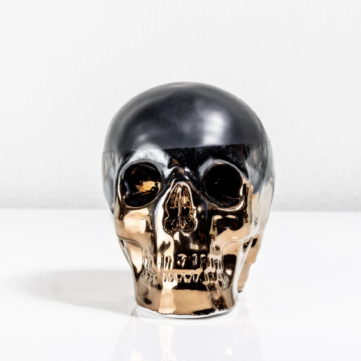 Human Skull - Black & Bronze