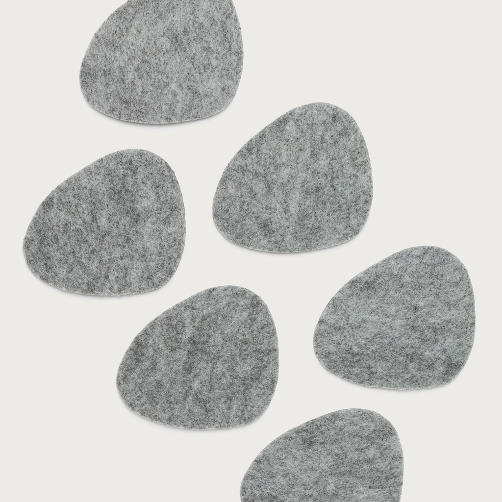 Pebble Coasters Set of 6 - Grey