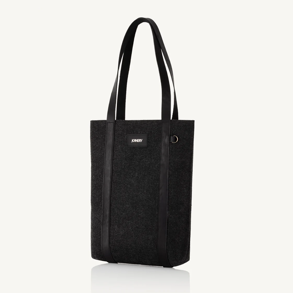 Utility Tote - Charcoal + Black Leather