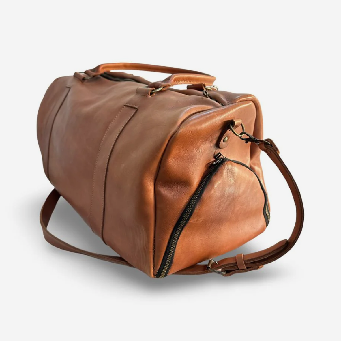 The Leather Duffel Bag - Tan