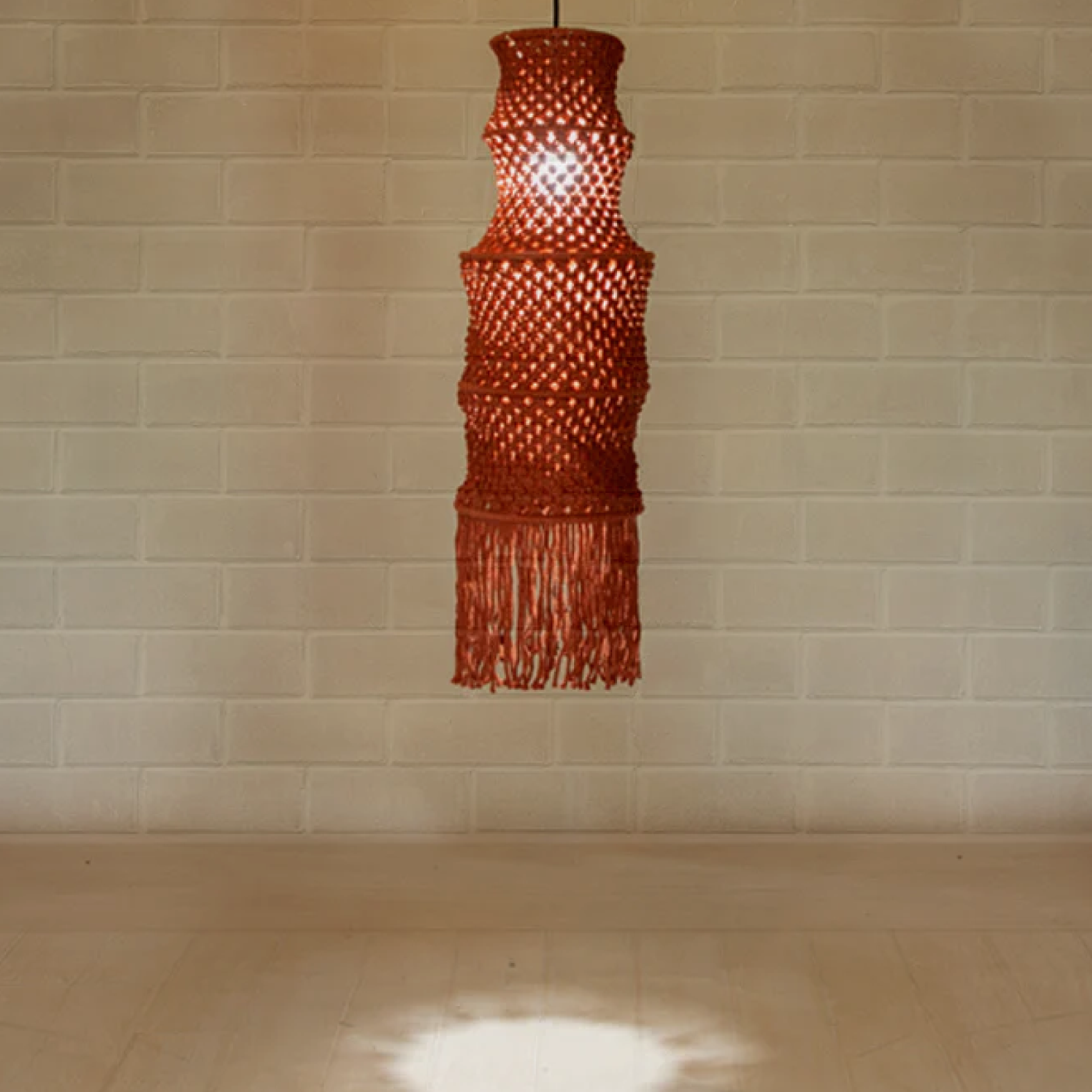 Macrame Lampshade - Rust