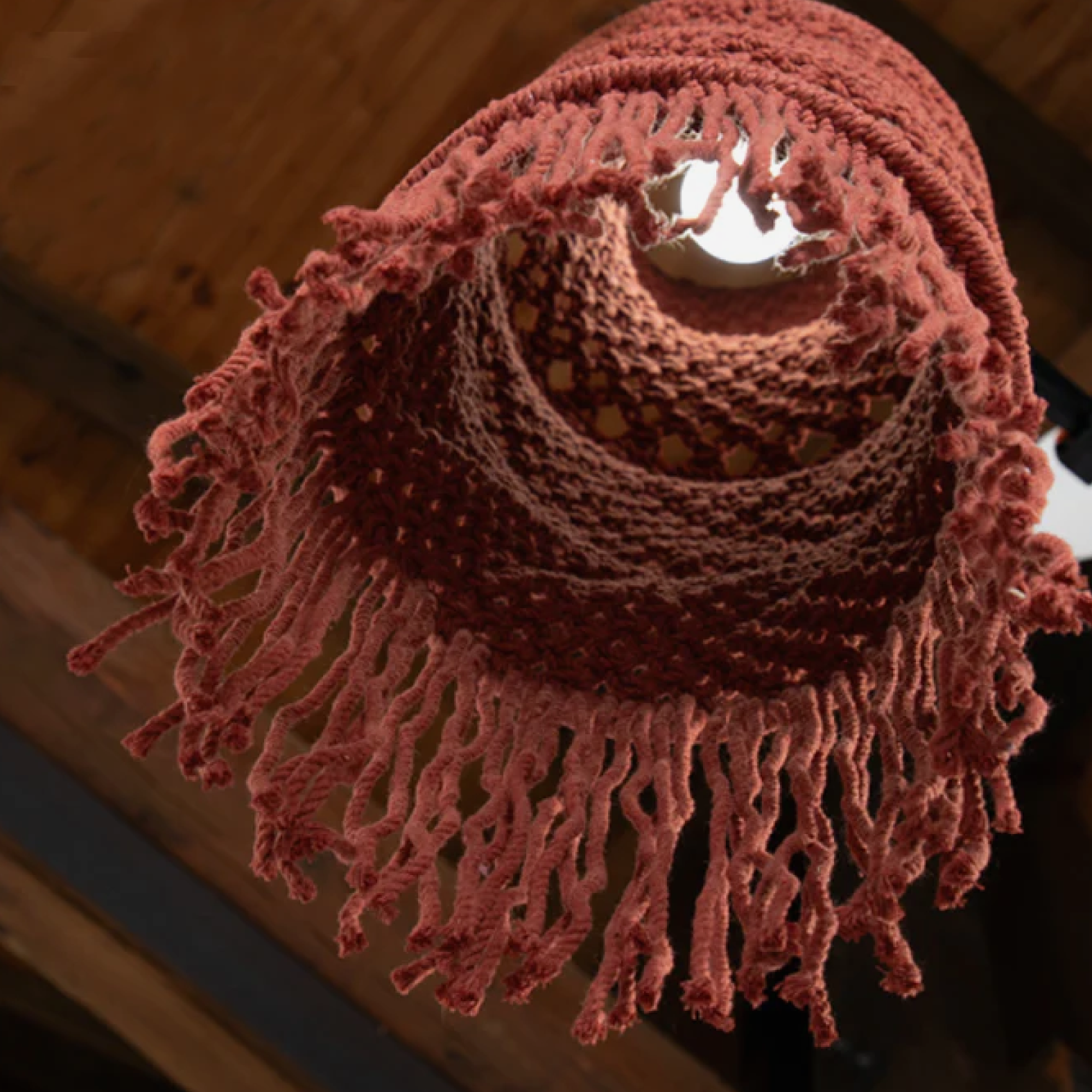 Macrame Lampshade - Rust