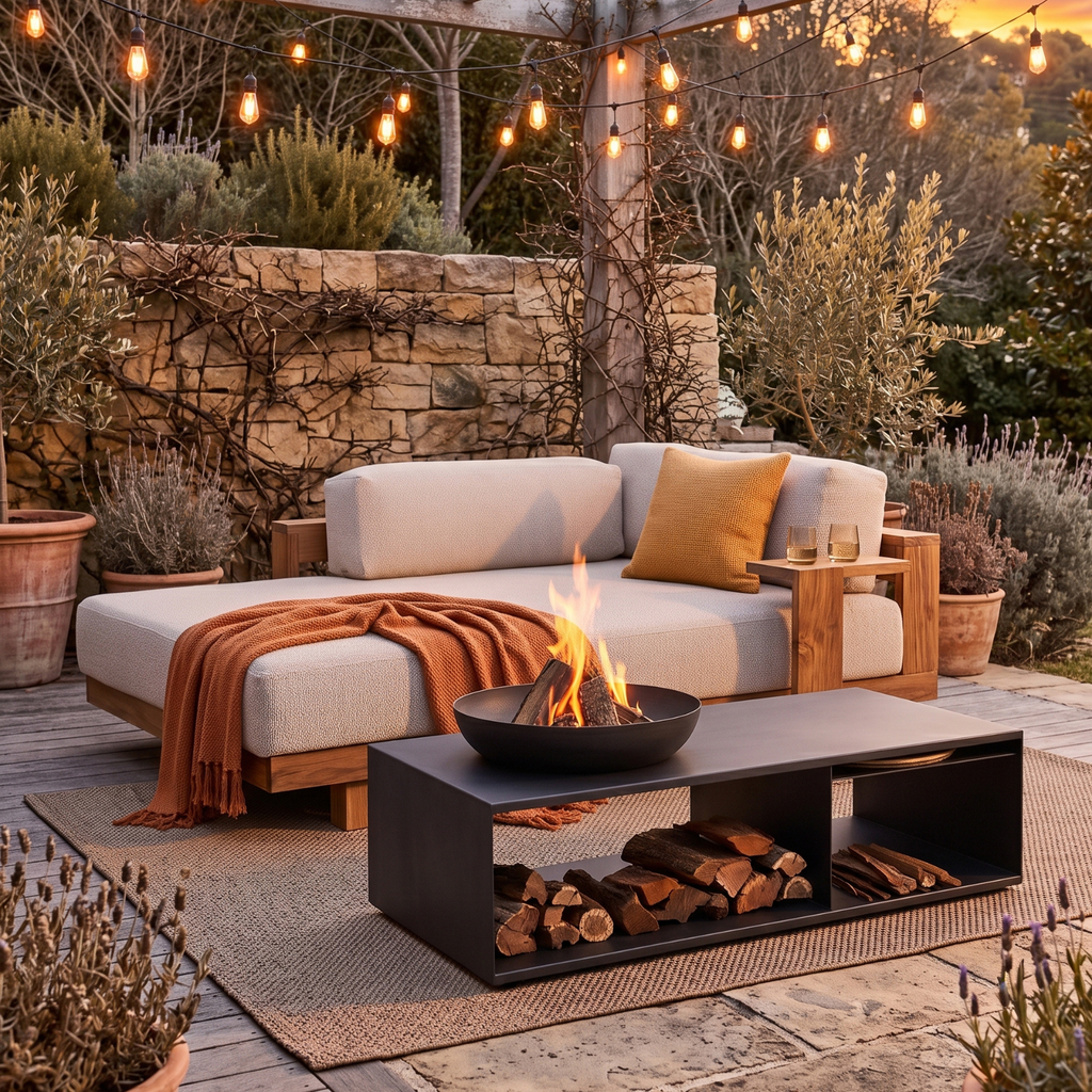 Kumo Outdoor Daybed + Table - Keruing Hardwood