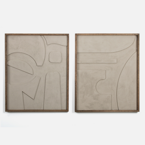 Textured Wall Art - Set of Two (Sand Stone)