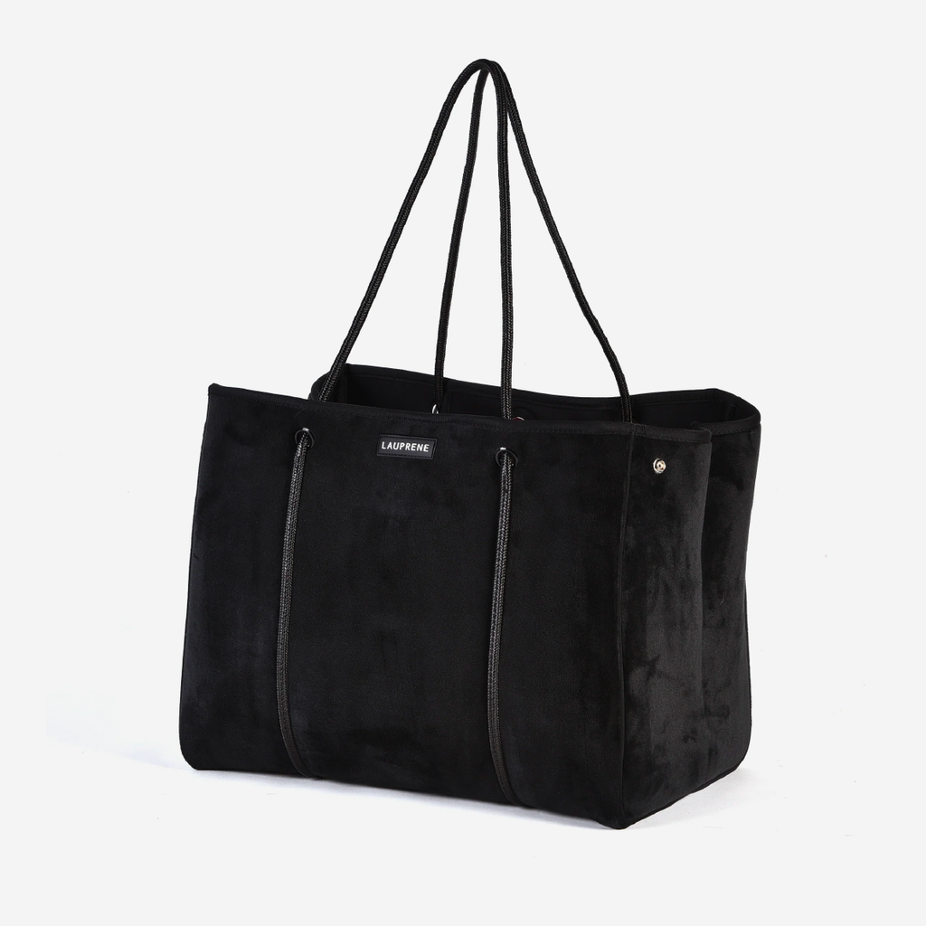 Neoprene Velvet Tote Bag - Black