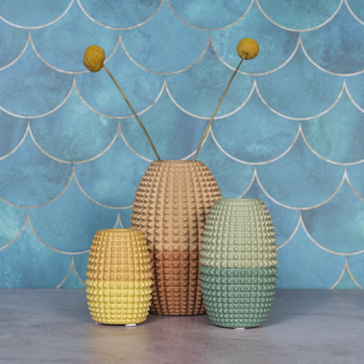 Neutral Pineapple Ceramic Vase