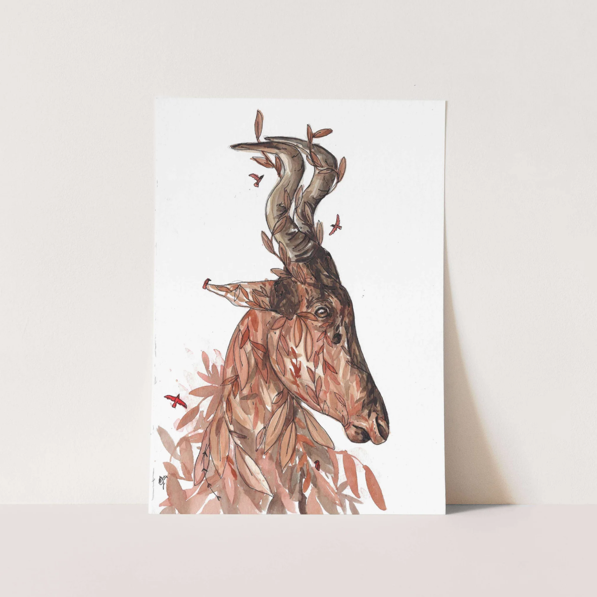 Art Poster A3 - Red Hartebeest