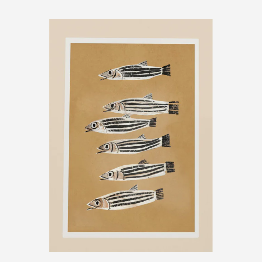 Art Poster A3 - Striped Fish Parade