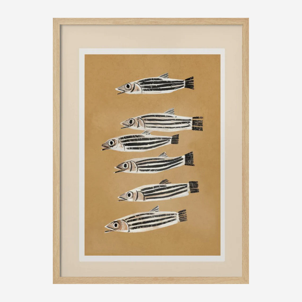Art Poster A3 - Striped Fish Parade