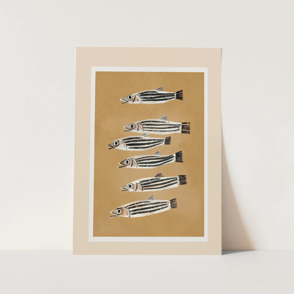 Art Poster A3 - Striped Fish Parade