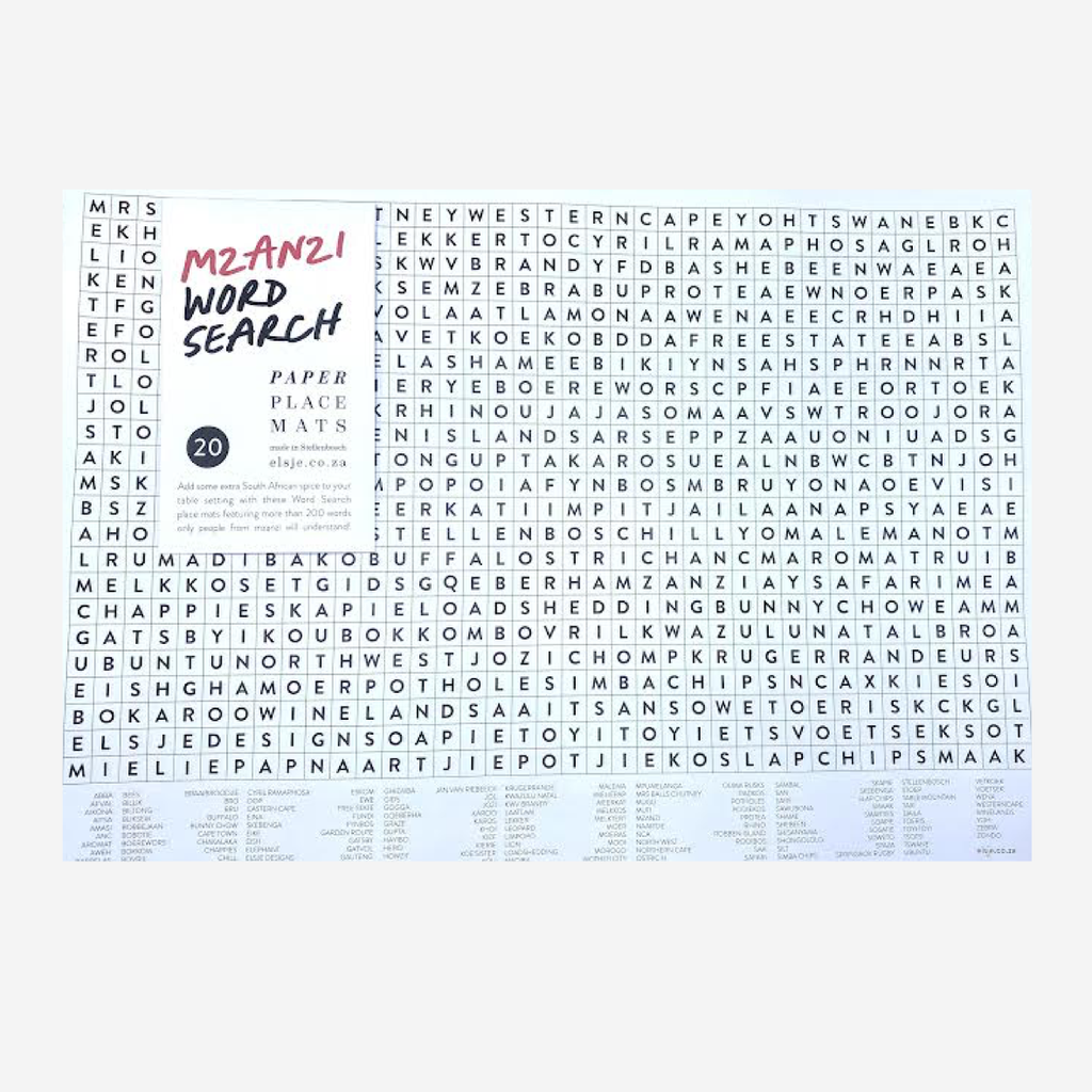 Paper Placemats - Word Search