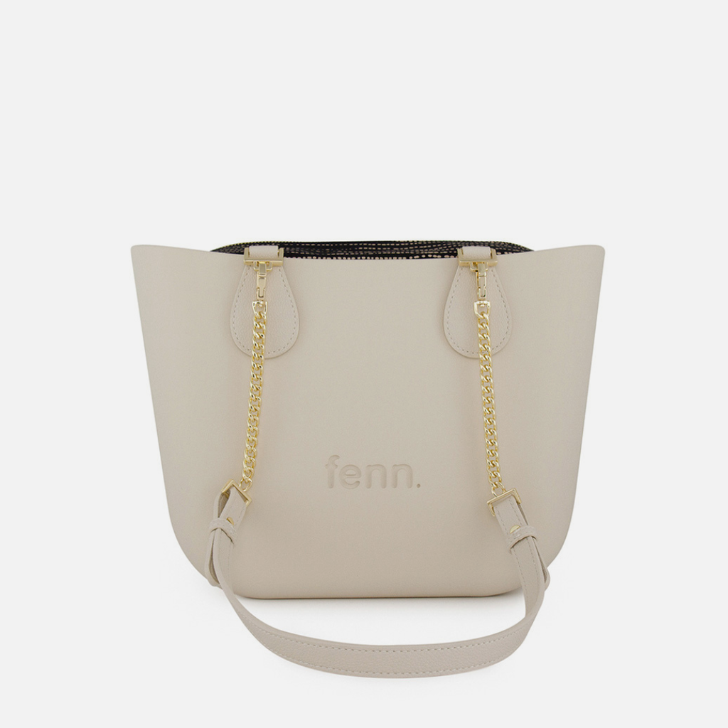 Petite Handbag - Champagne - Black Inner - Gold Chain