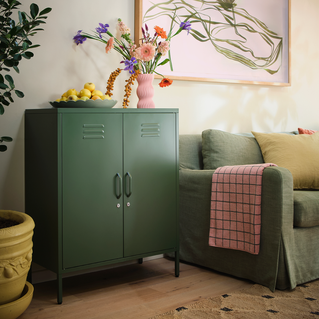 Popstrukt Sugar Cube Cabinet - Dark Olive