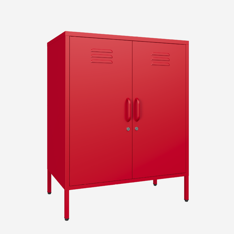 Popstrukt Sugar Cube Cabinet - Red Polka