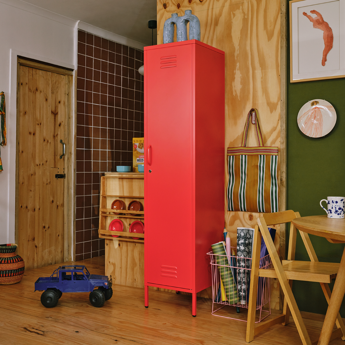 Popstrukt Sugar Cube Locker - Red Polka