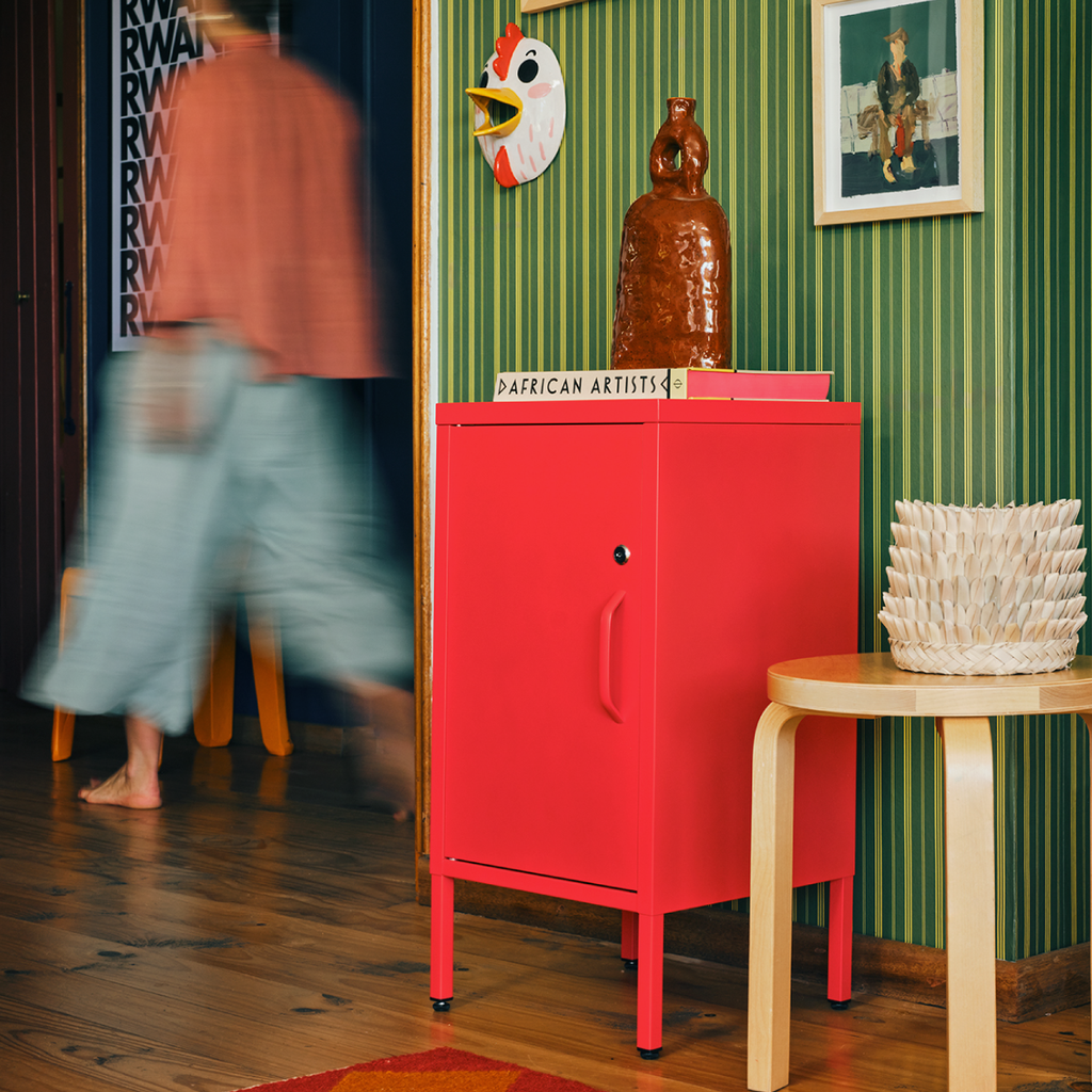 Popstrukt Sugar Cube Side Table - Red Polka