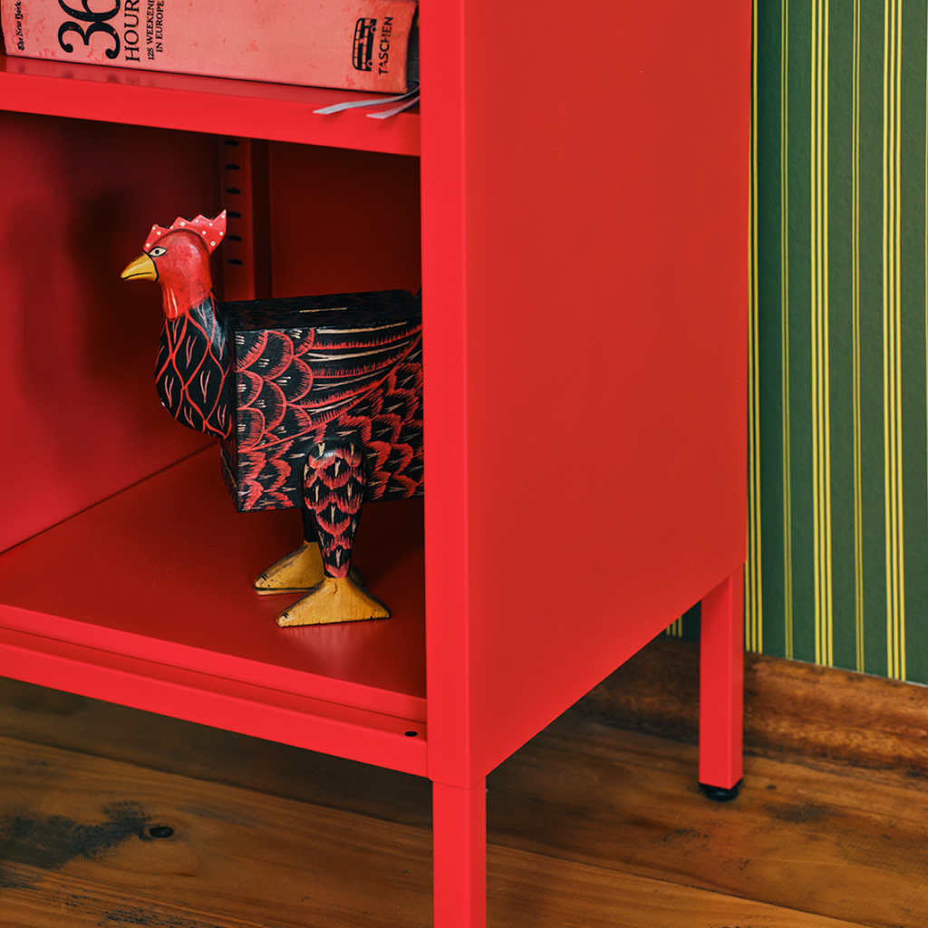 Popstrukt Sugar Cube Side Table - Red Polka