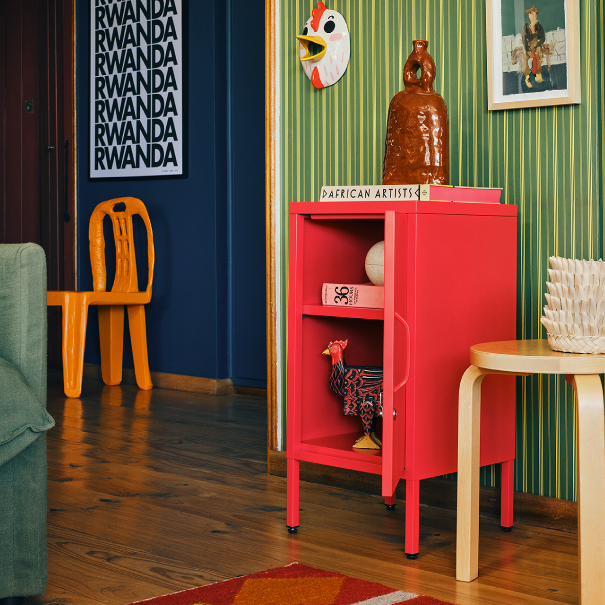 Popstrukt Sugar Cube Side Table - Red Polka