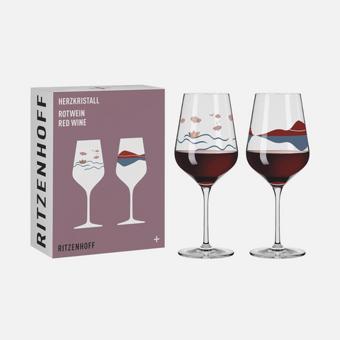 Harzkristall Crystal Red Wine Glass Set